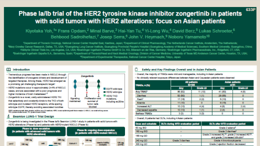 Phase Ia/Ib trial of the HER2 tyrosine kinase inhibitor zongertinib in patients with solid tumors with HER2 alterations: focus on Asian patients