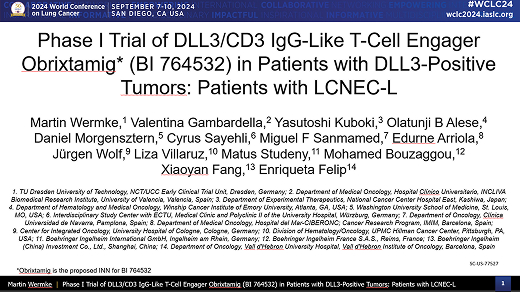 Phase I trial of DLL3/CD3 IgG-like T-cell engager BI 764532 in patients with DLL3-positive tumors: patients with LCNEC-L