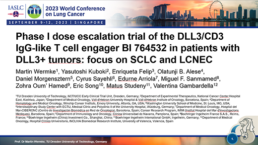 Phase I dose escalation trial of the DLL3/CD3 IgG-like T cell engager BI 764532 in patients with DLL3+ tumors: focus on SCLC