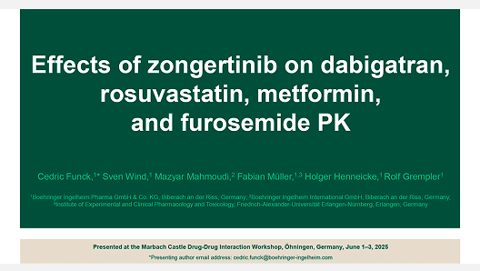 Effects of zongertinib on dabigatran, rosuvastatin, metformin, and furosemide PK