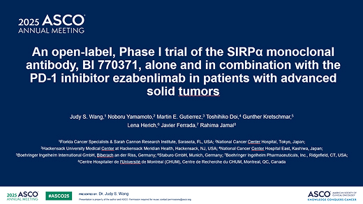 An open-label, phase I trial of the SIRPα monoclonal antibody, BI 770371, alone and in combination with the PD-1 inhibitor ezabenlimab in patients with advanced solid tumors