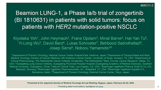Beamion™ LUNG-1, a Phase Ia/b trial of zongertinib (BI 1810631) in patients with solid tumors: focus on patients with HER2 mutation-positive NSCLC