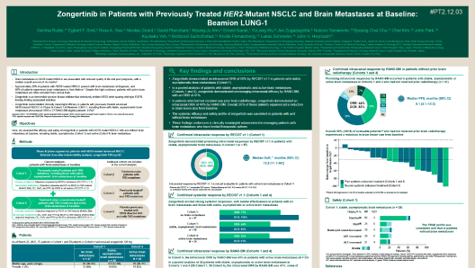 Zongertinib in patients with previously treated HER2-mutant NSCLC and brain metastases at baseline: Beamion™ LUNG-1